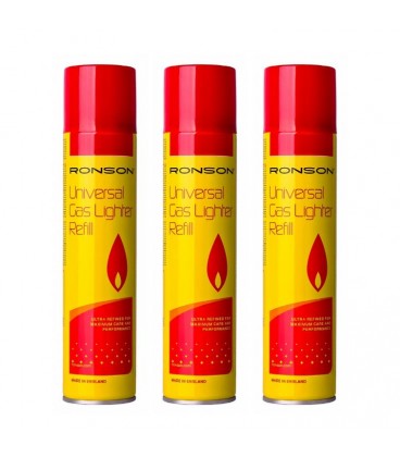 Butano (Gas) Ronson 250+50 ml : 3 un