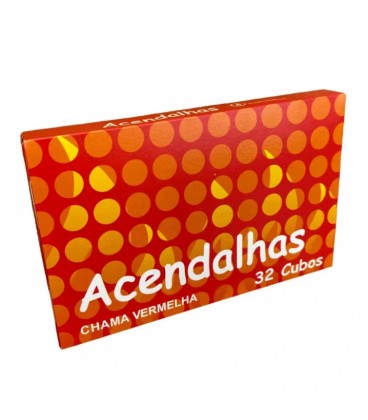 Acendalhas Chama Vermelha 32 Cubos