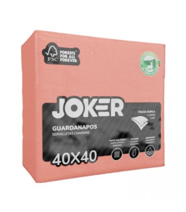 Guardanapos Joker Tipo Tecido Salmao 40x40 cx/24