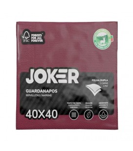 Guardanapos Joker Tipo Tecido Bordeaux 40x40 cx/24