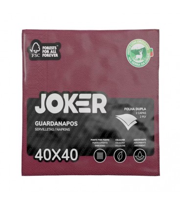 Guardanapos Joker Tipo Tecido Bordeaux 40x40 cx/24