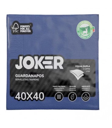 Guardanapos Joker Tipo Tecido Azul 40x40 cx/24