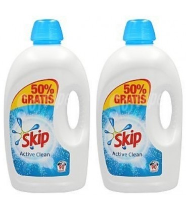 Skip Roupa 90 Doses Liquido Azul Limpeza Profunda cx/2